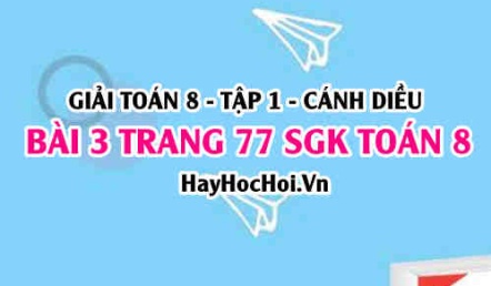 Giải bài 3 trang 77 Toán 8 Tập 1 SGK Cánh Diều